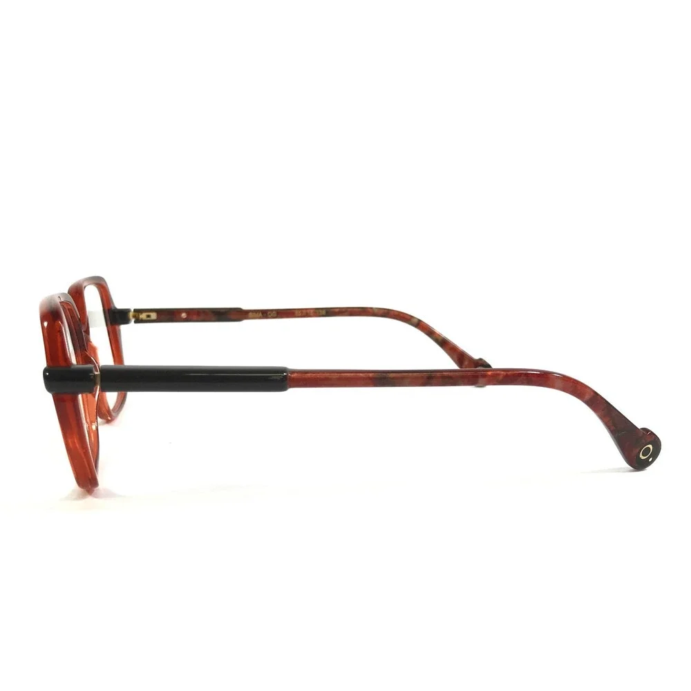 Etnia Barcelona Eyeglasses Frames SIMA OG Orange Black Dark Clear 52-15-138